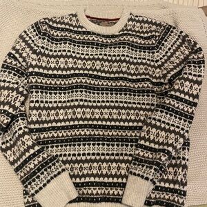 Classic Black and White Crewneck Sweater